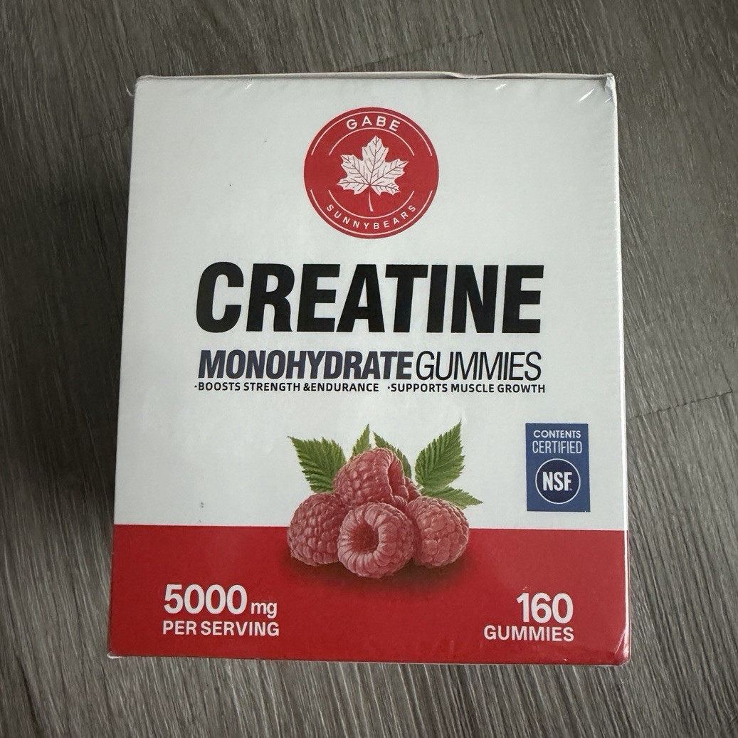 Gabe Bunnybears NSF Certified Creatine Monohydrate Gummies 5000mg 160 Raspberry