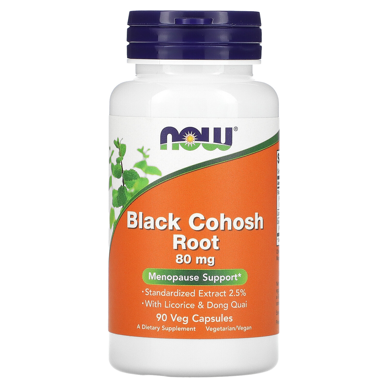 Now Foods Black Cohosh Root 80 mg 90 Veg Capsules GMP Quality Assured, Vegan,