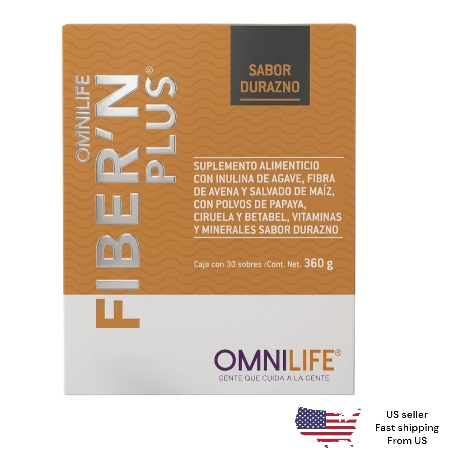 Omnilife Fiber’N Plus Peach Flavor 30 Packets 360g Dietary Supplement Original