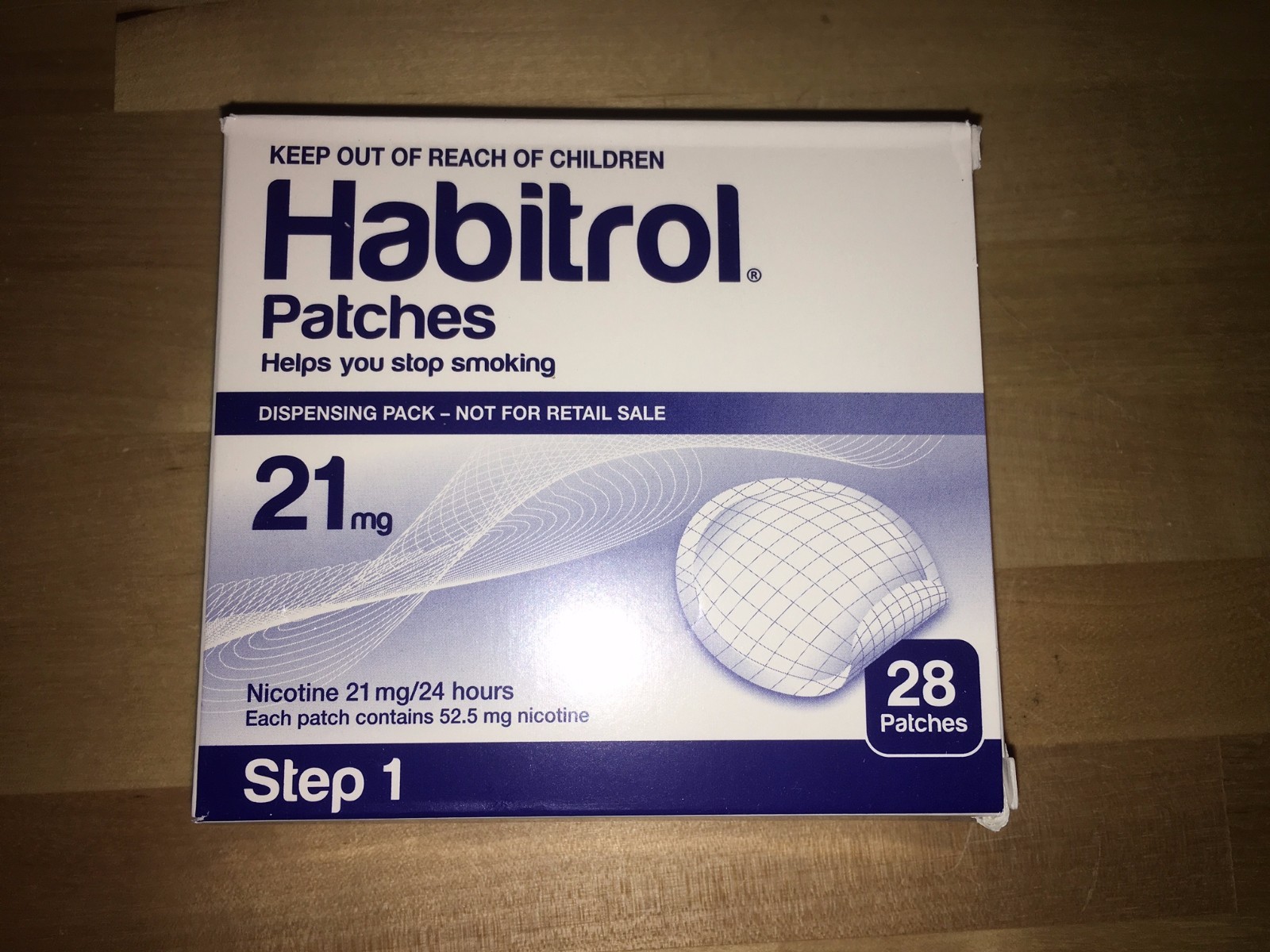 Step 1 Habitrol Nicotine Patch Patches 21mg 1 Box of 28 patches FRESH