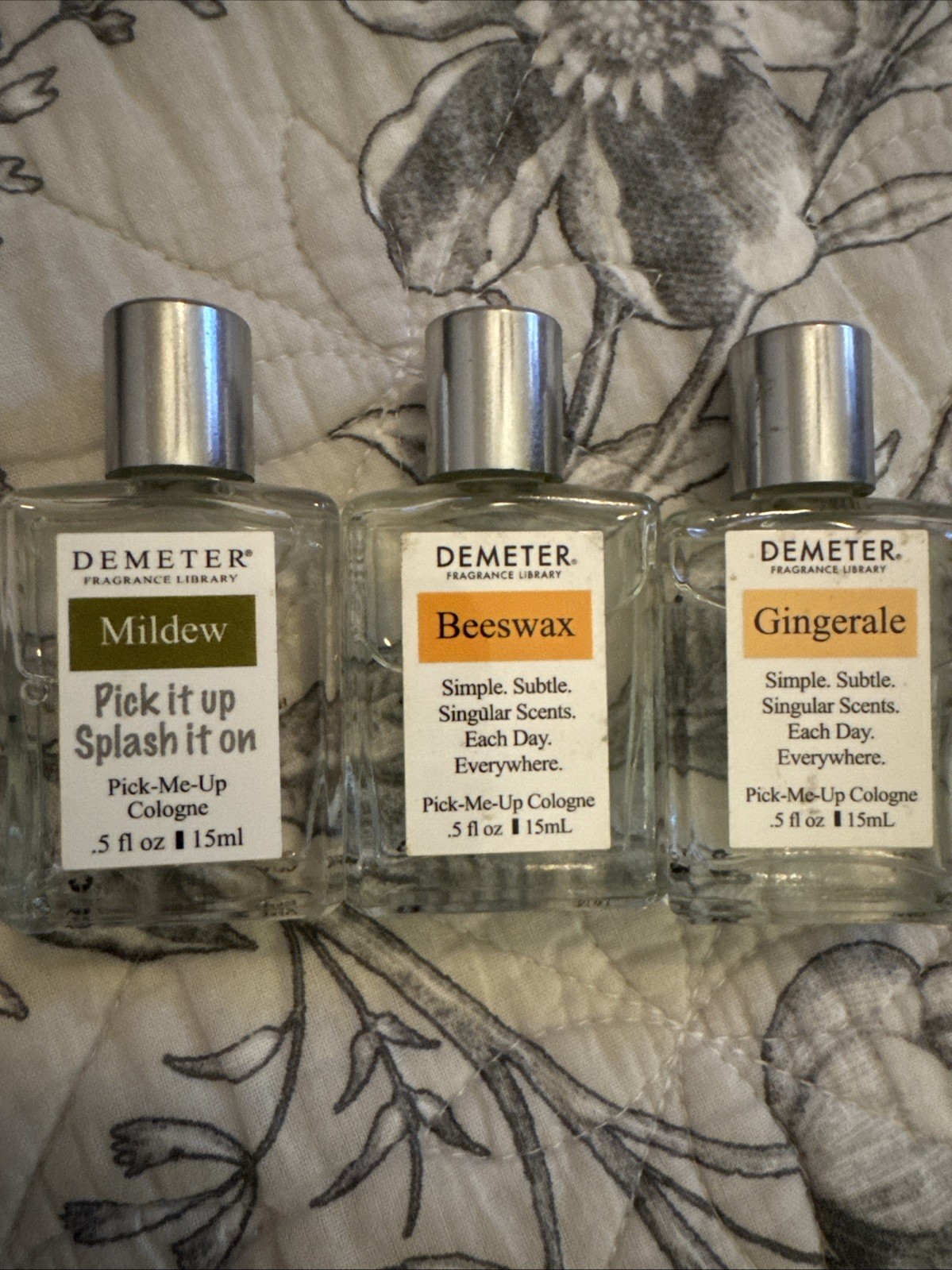 Demeter Cologne Beeswax Gingerale Mildew Mini .5 Oz Each “Lot-3” NWOB