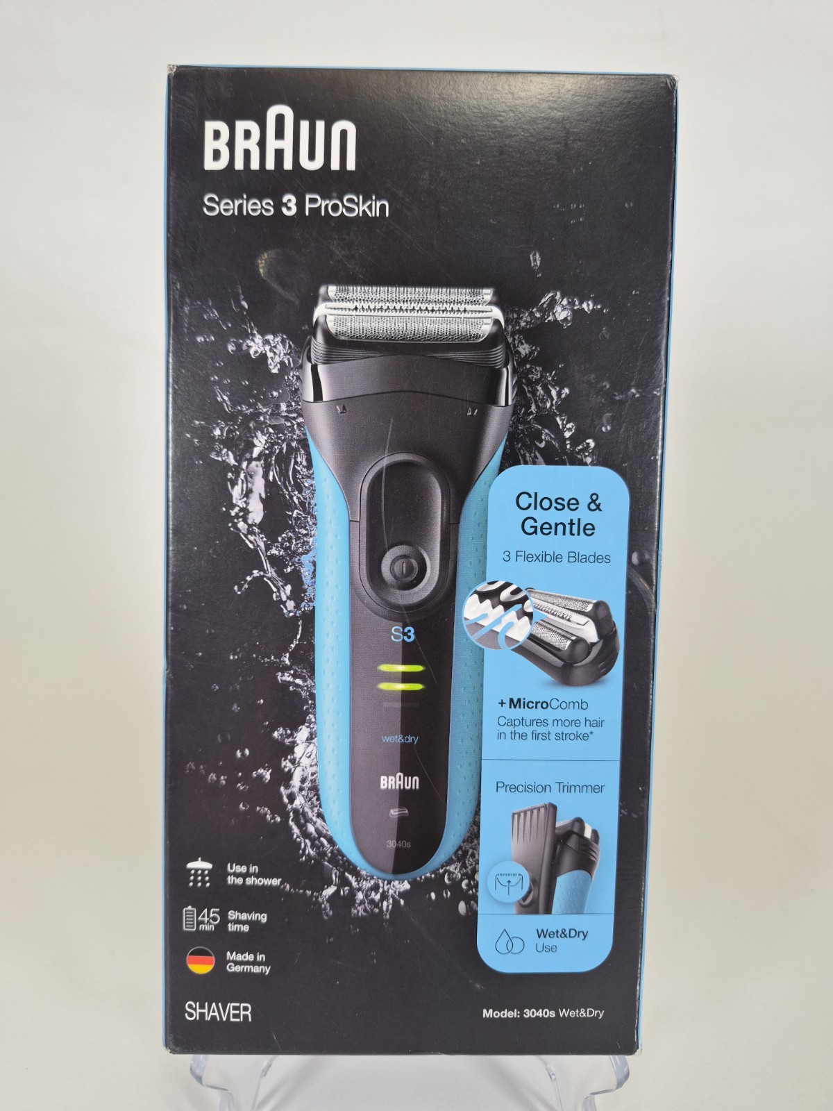 Braun Series 3ProSkin 3040S Wet and Dry Electric Shaver – Blue R7