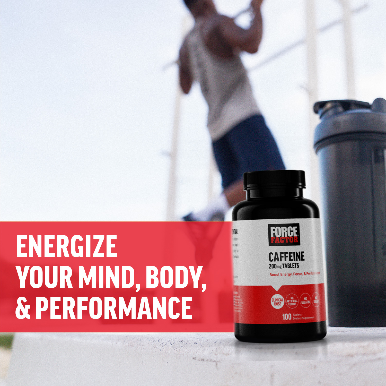 Force Factor Caffeine Pills 200mg Caffeine Tablets to Boost Energy and Endurance