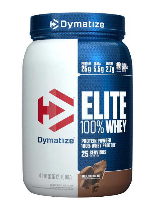 Dymatize Elite 100% Whey Protein, Rich Chocolate, 2 lb