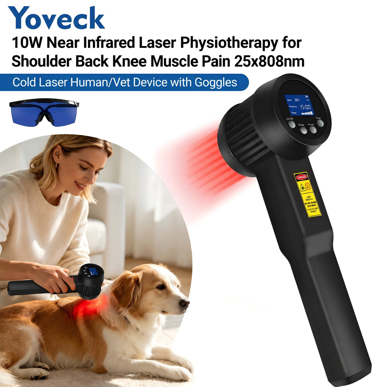 10W 808nm Class IV Laser Therapy Device for Pain Relief Human Pet Handheld