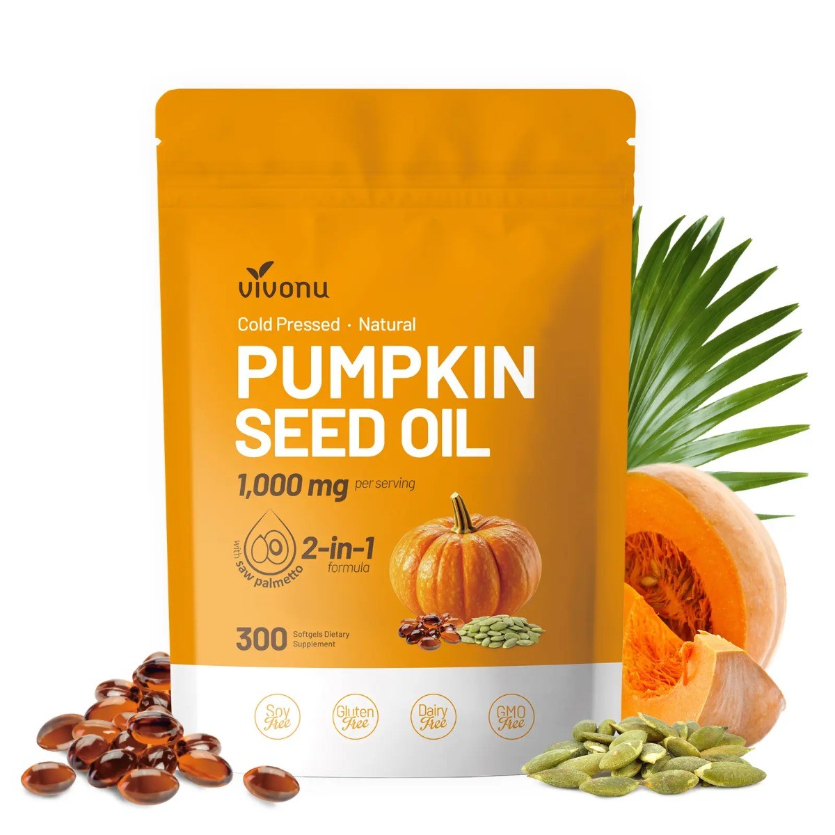 Natural 300 Esters Supplement Pumpkin Seed & Saw Palmetto Oil Plant Pills