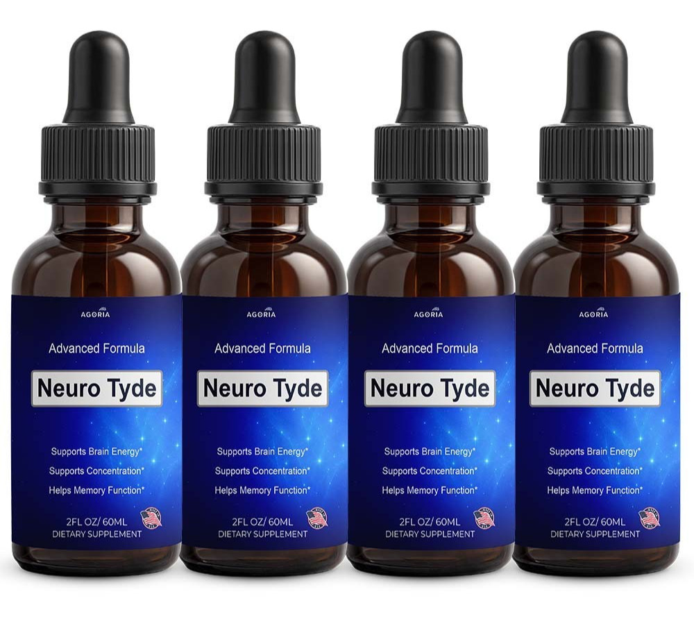 (4 Pack) Neuro Tyde Nootropic Brain Health Support Drops, NeuroTyde Brain Drops