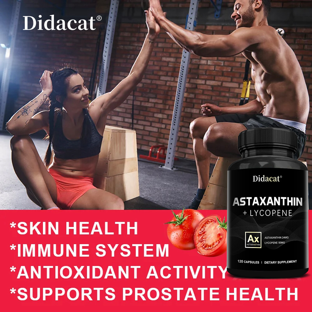 Astaxanthin & Lycopene- Supports Skin, Eye, Joint Heart Health, Enhance Immunity