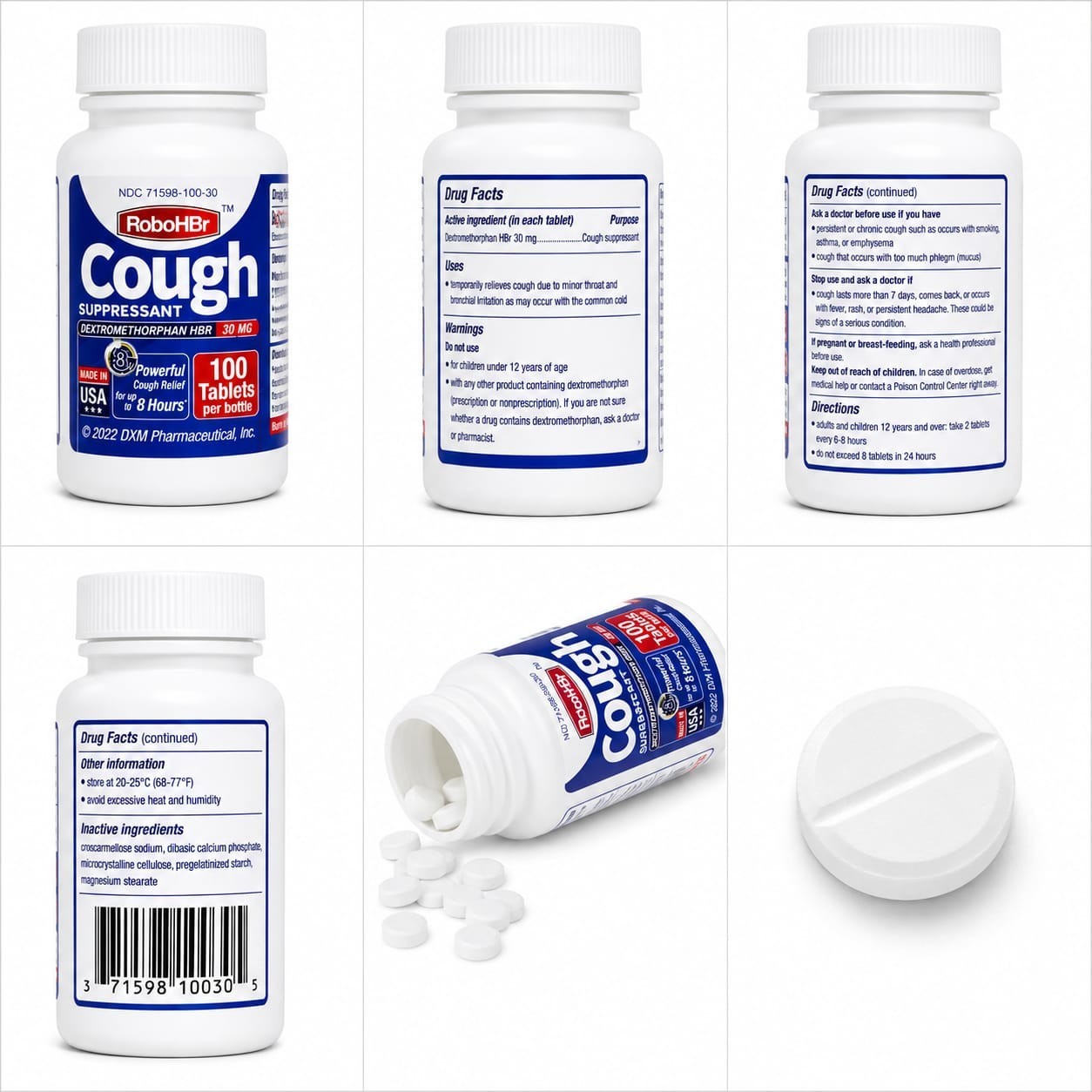 Cough Suppressant Dextromethorphan HBr 30mg – 100 Tablets, Fast Relief