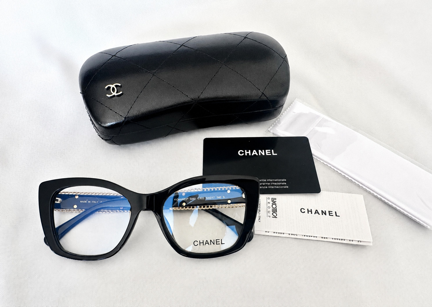 Chanel 3460 Eyeglasses 52-17-140 Unisex Luxury Designer Optical Frame Full Set