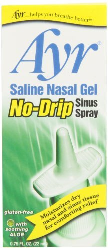 3 Pack Ayr Saline Nasal Gel No Drip Sinus Spray 0.75Oz Each