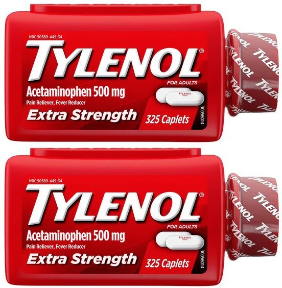 Tylenol Extra Strength Acetaminophen 500 mg, Fever & Pain Reliever, 650 Caplets