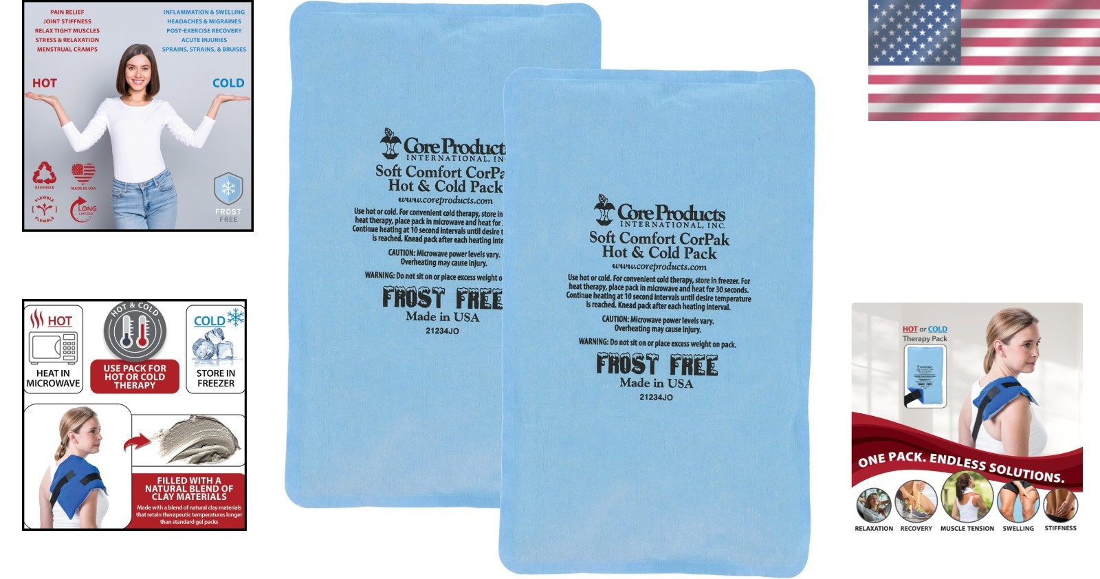 Durable 2-Pack of Soft CorPaks – Hot & Cold Therapy for Muscle Pain Relief