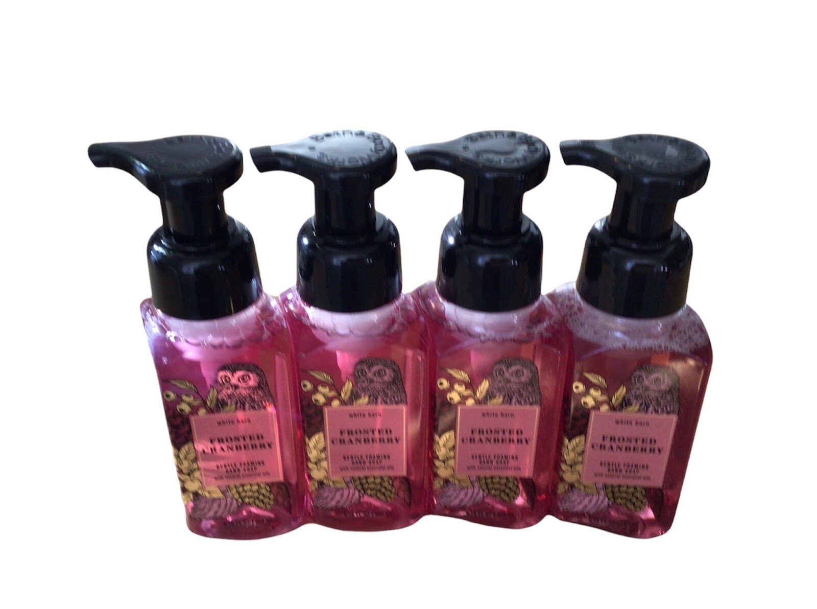 4 X White Barn Frosted Cranberry Foaming Hand Soap 8.75 fl.oz. Bath & Body Works