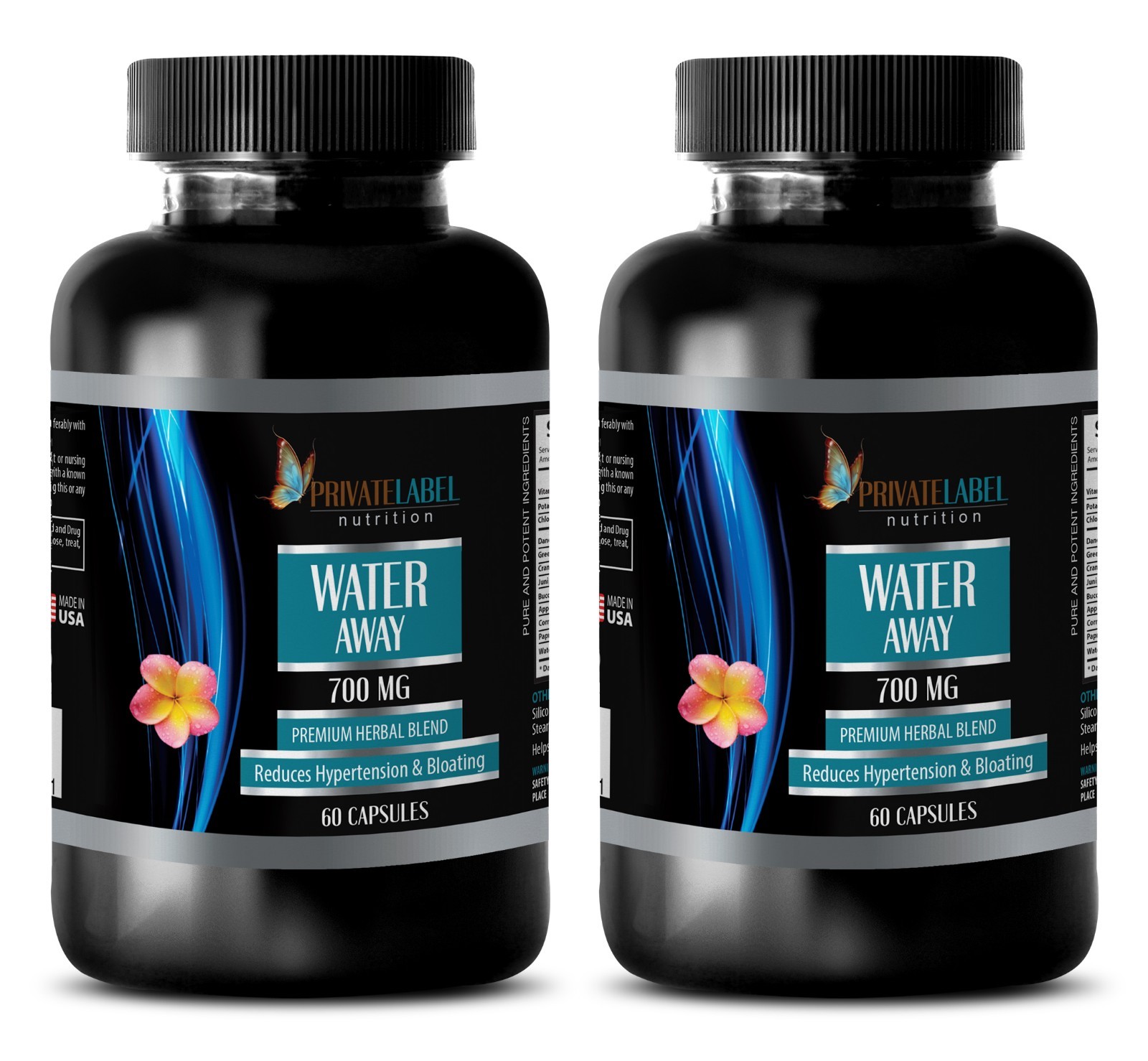 WATER PILLS – Natural Diuretic – Fat Burner – High Blood Pressure – 2 Bottles