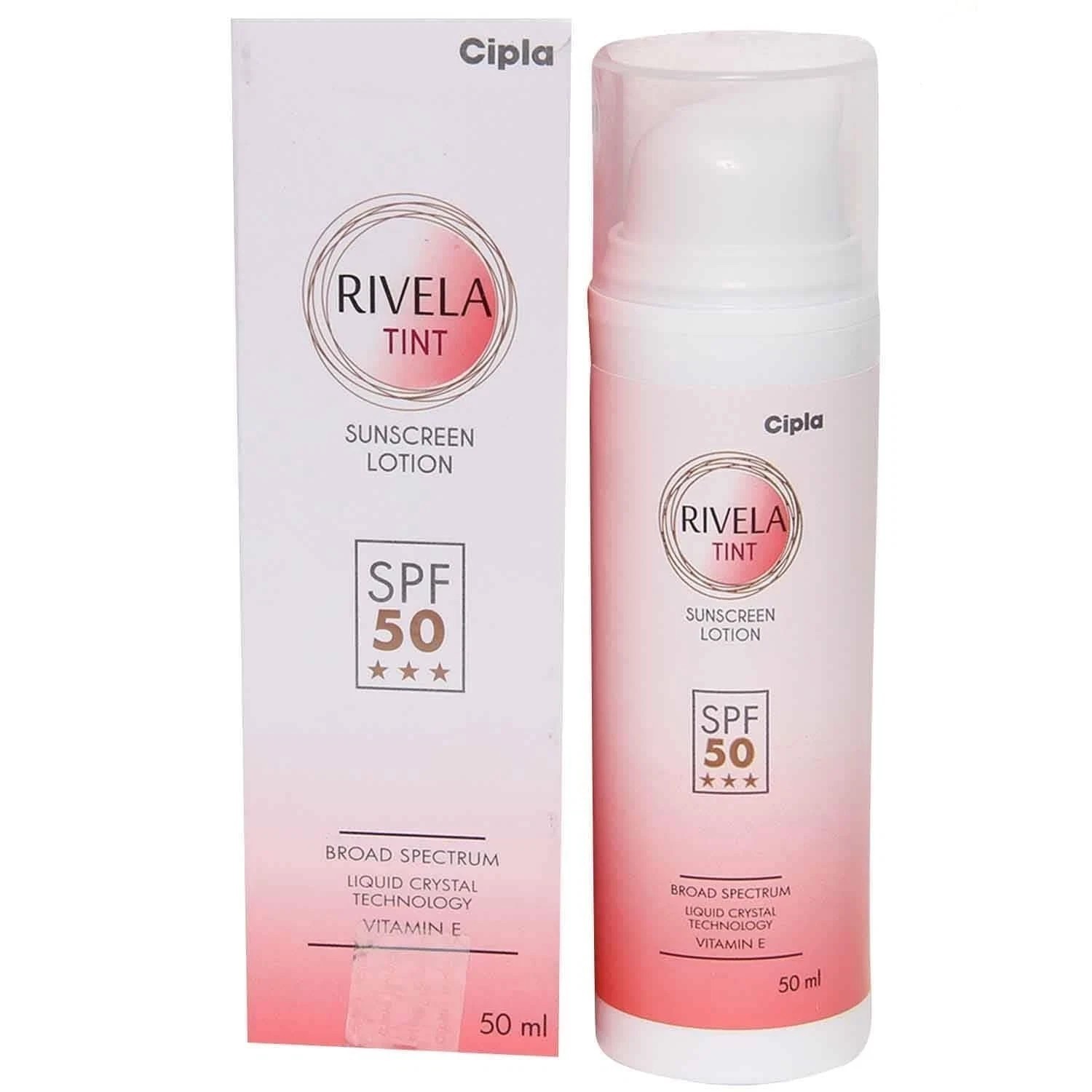 Cipla Rivela Tint SPF50 Sunscreen Lotion with Vitamin E – 50Ml