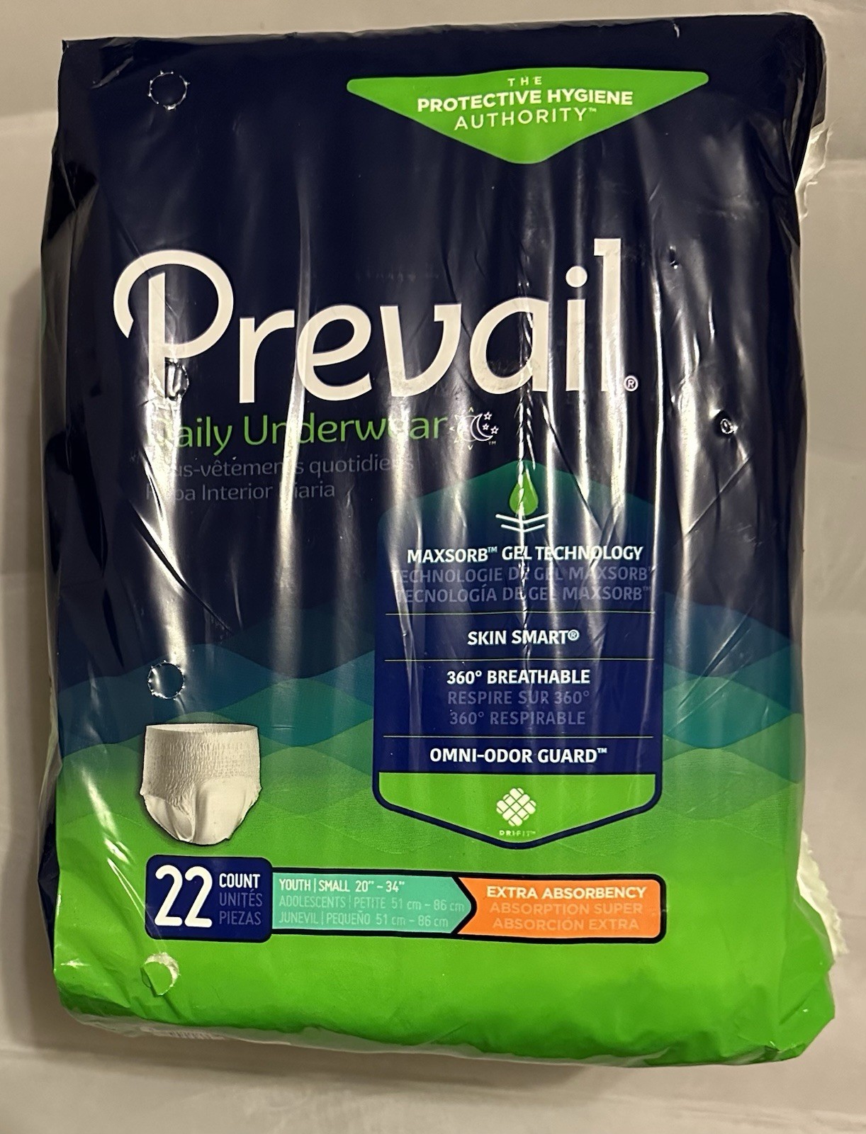 Prevail Adult Incontinence Pants Pull Ups 22 Ct Youth Small Extra Absorbency