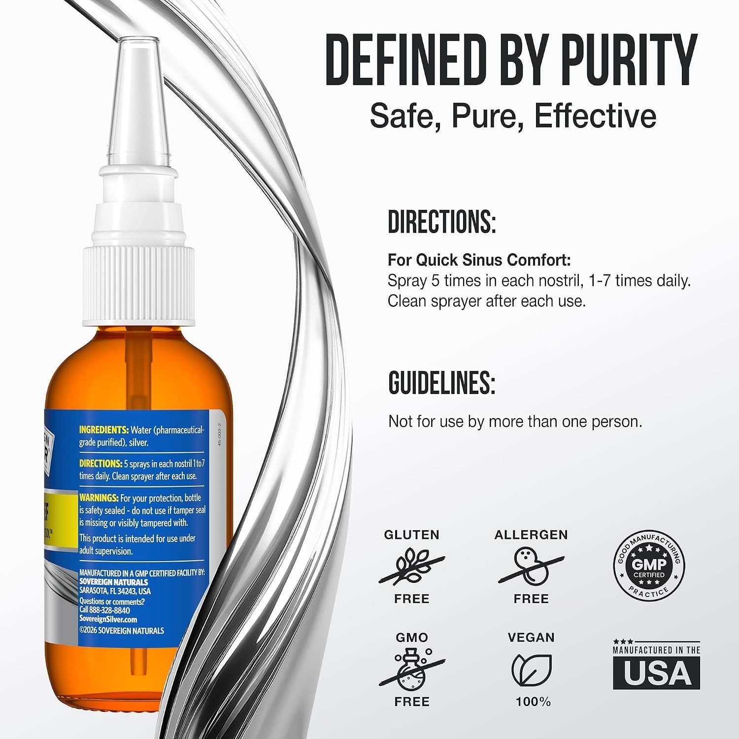 -Active Silver Sinus Relief Nasal Spray — Natural, Drug-Free, Fast-Acting Sin…