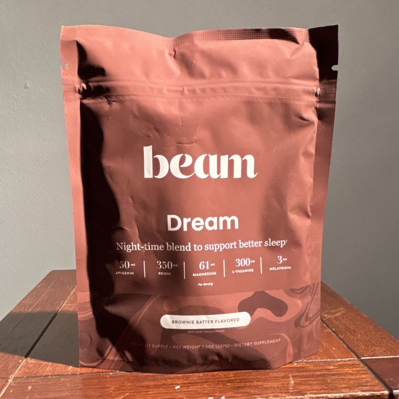 beam Dream Sleep Support Powder, Brownie Batter Night-Time Blend – 7.3 oz