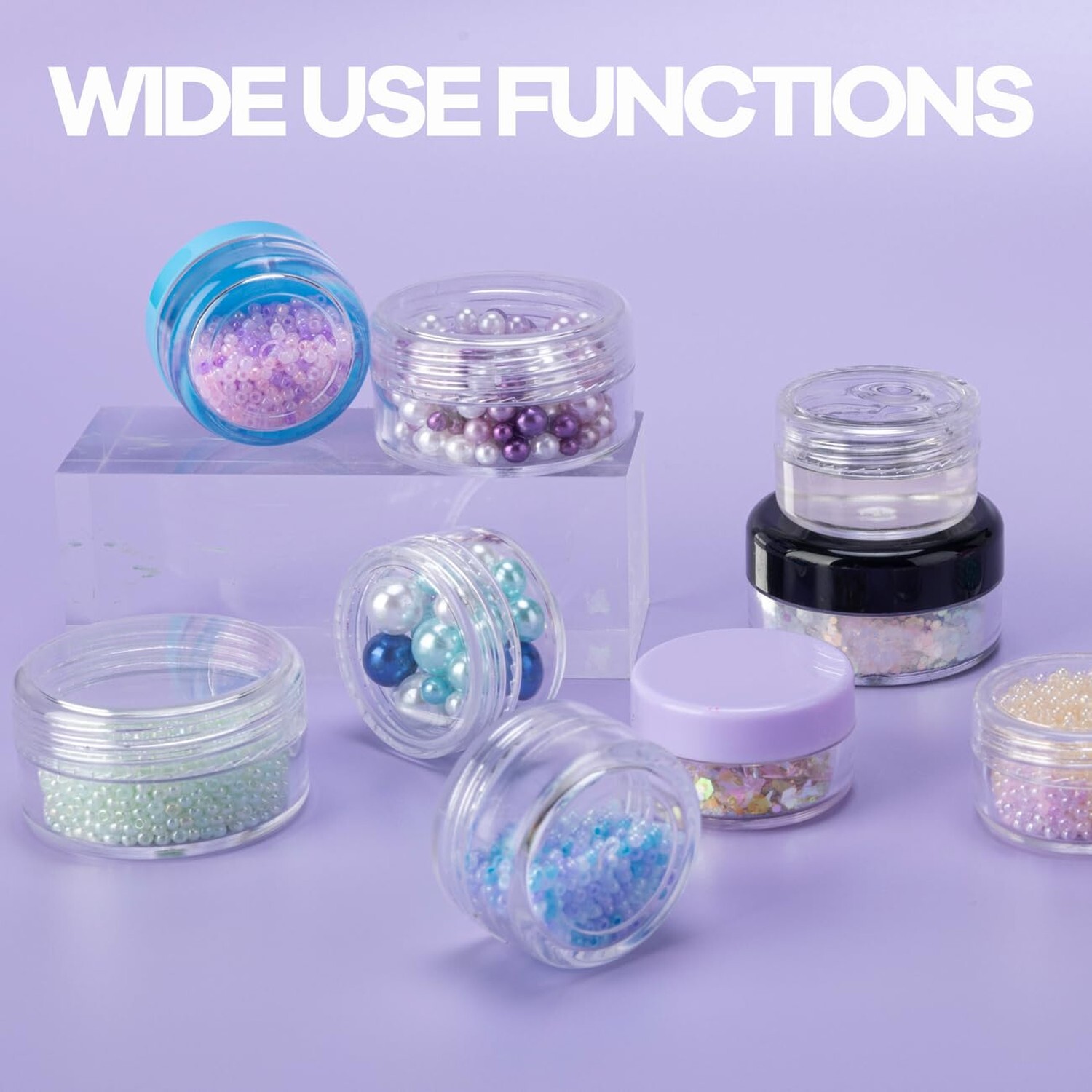 5 Gram Sample Containers with White Lids, 50 Count 5ML Sample Jars, Empty Cos…
