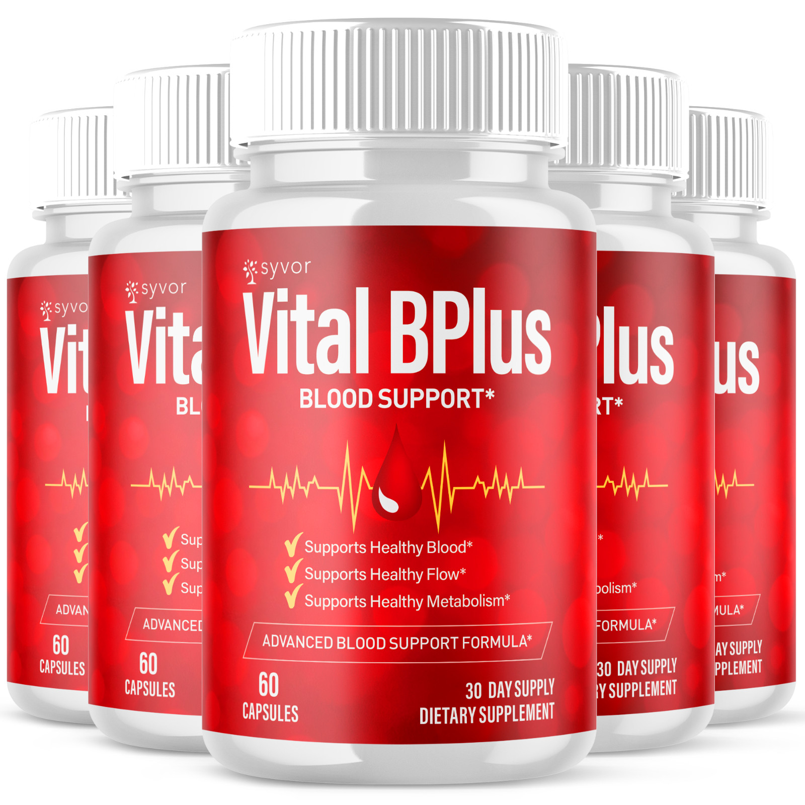 (5 Pack) Vital B Plus Advanced Blood Support Supplement VitalBPlus 300 Capsules