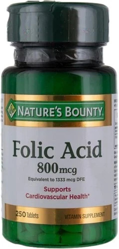 NEW Nature’S Bounty Folic Acid 800 Mcg Tabs Max Strength 250 Count FREE SHIPPING