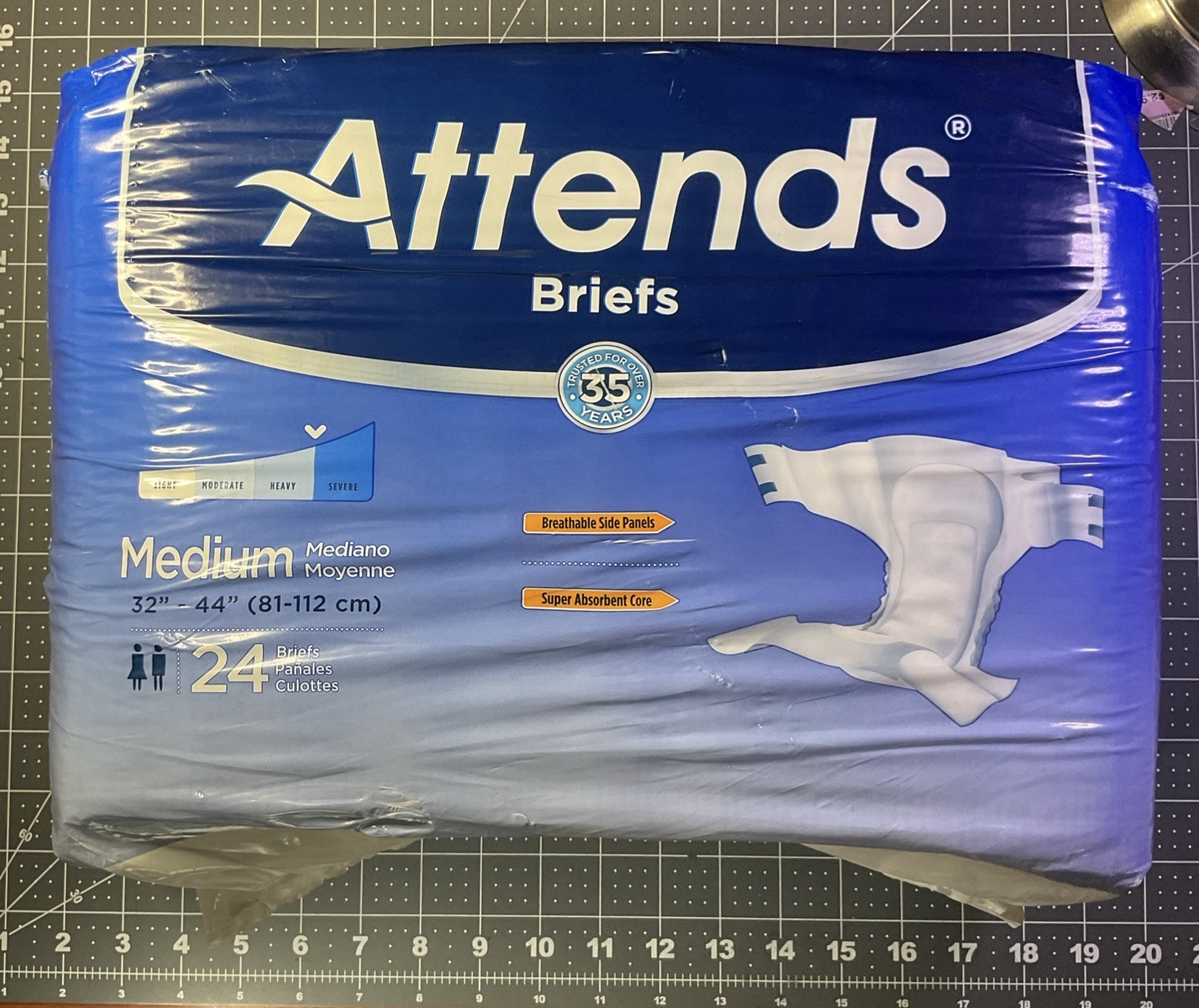 Attends Classic Adult Incontinence Unisex Briefs SZ Med Heavy Absorbency 24 Ct