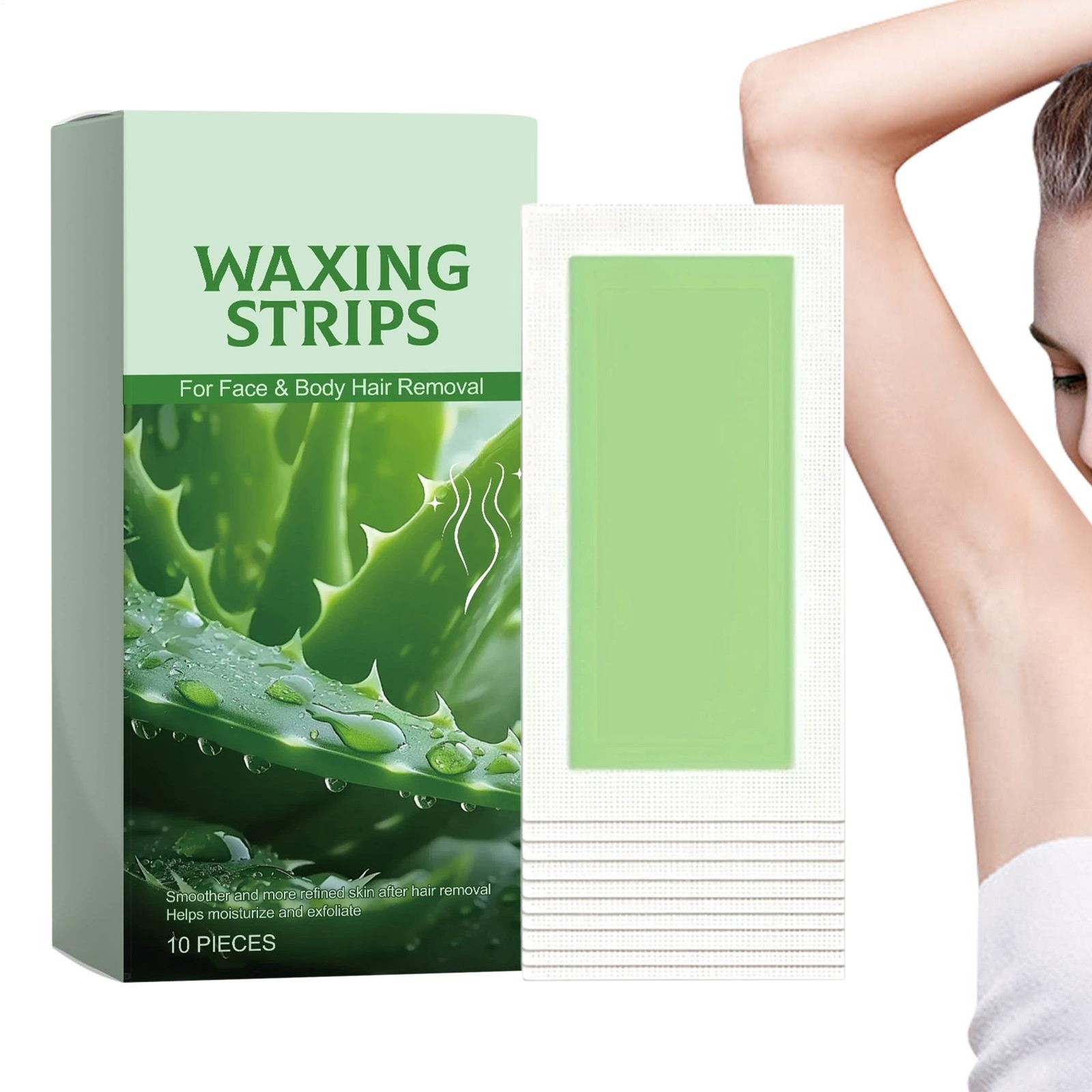 10PCS Hair Removal Paper for Leg Body Facial Depilatory Wax Strips