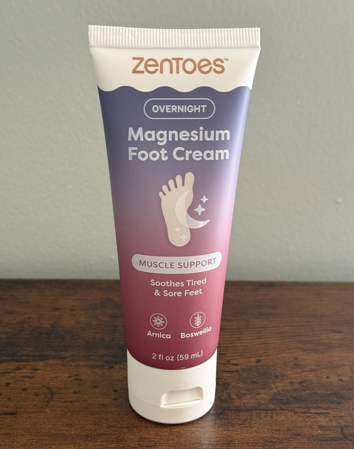 ZenToes Overnight Magnesium Chloride Foot Cream Muscle Support Lavender 2 oz