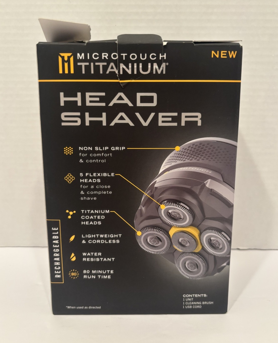 Microtouch Titanium Head Shaver 5 Flexible Heads Rechargeable Cordless Wet Dry