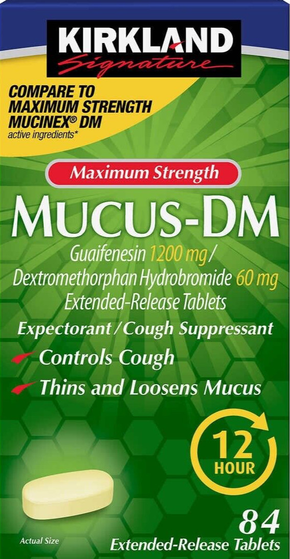 Kirkland Signature Mucus Relief DM Controls Cough, 84 Tablets