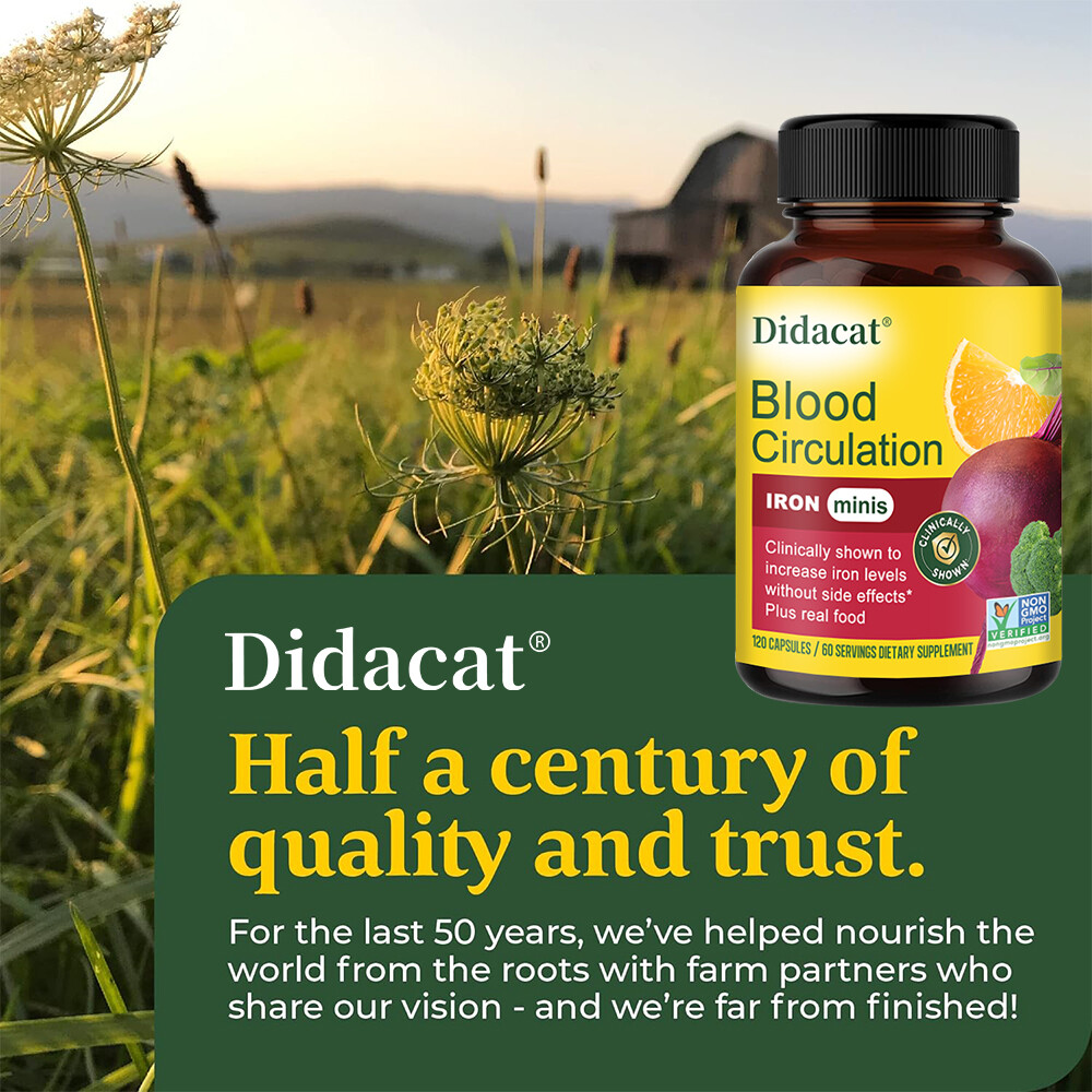 SUPPORT Blood Circulation HEALTH Supplement Capsules With Beetroot, Iron & B12
