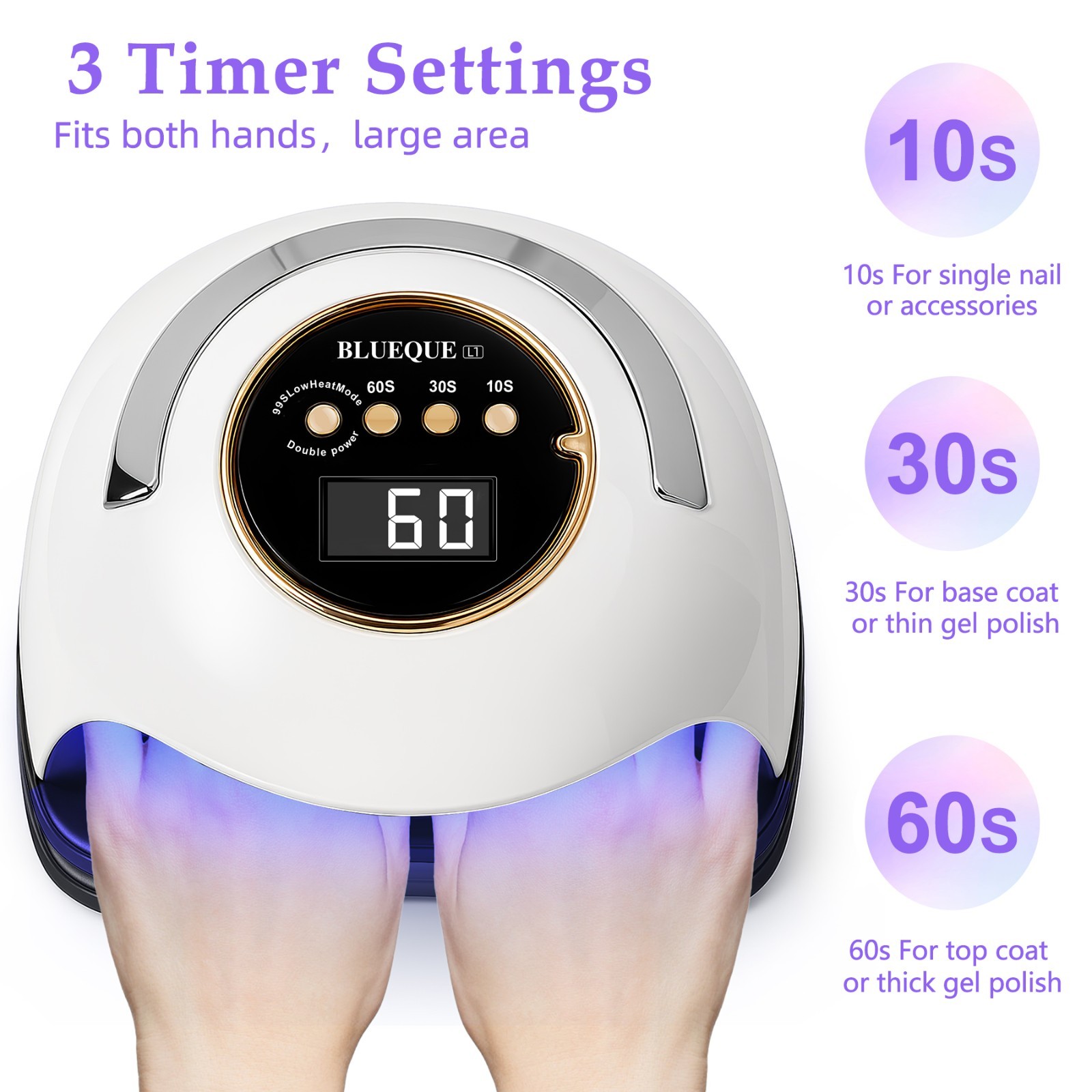 320W UV LED Nail Lamp Professional LED Nail Dryer for Gel Nails with 72Pcs Lamp