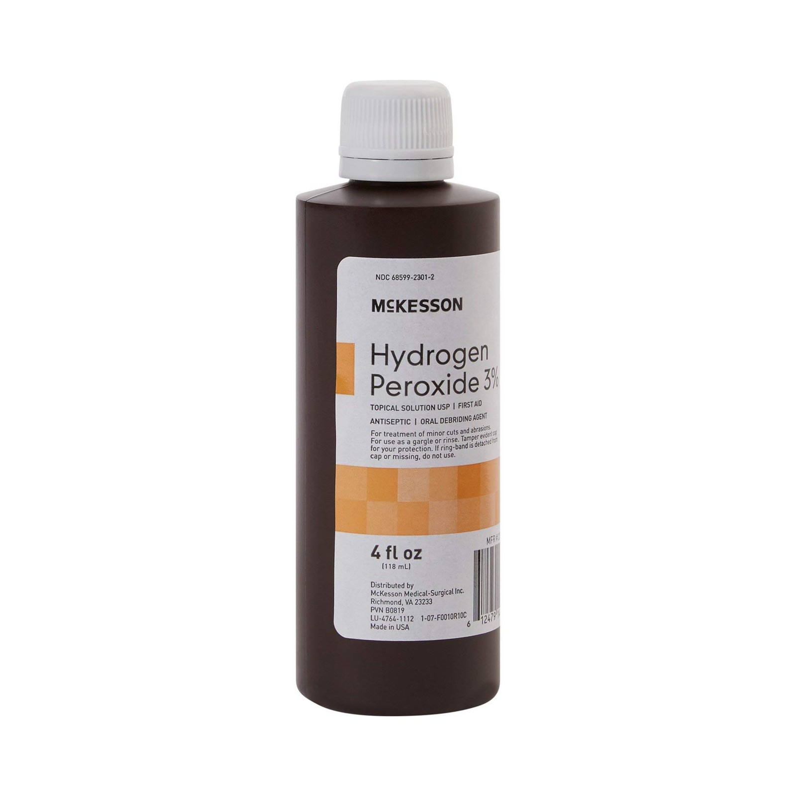 McKesson Hydrogen Peroxide 3%, 4 oz [Pack of 1] Topical 4 Fl Oz (Pack 1)