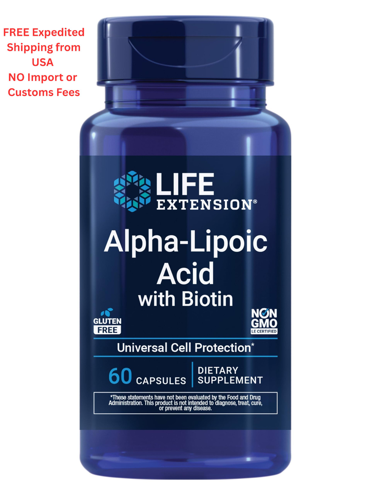 Life Extension Alpha-Lipoic Acid with 60 Count (Pack of 1), Light Yellow