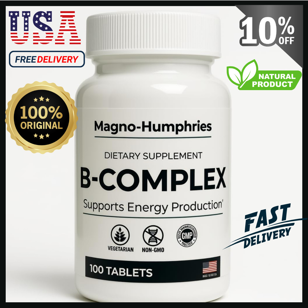 B Complex 100 Tabs B1 B2 B3 B6 B12 Energy Nerve Stress Support Non-GMO GMP USA