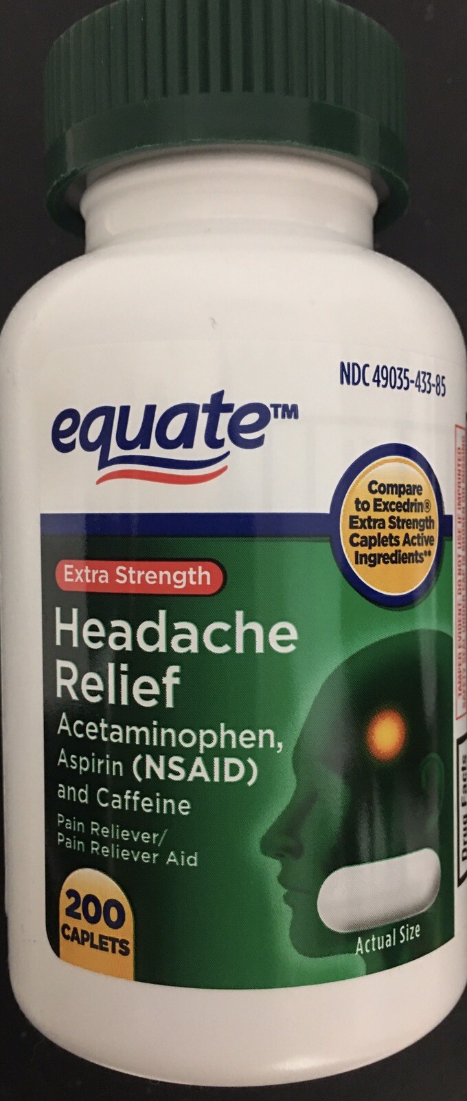 Extra Strength Headache 200ct Acetaminophen, Aspirin, Caffeine *Excedrin Compare