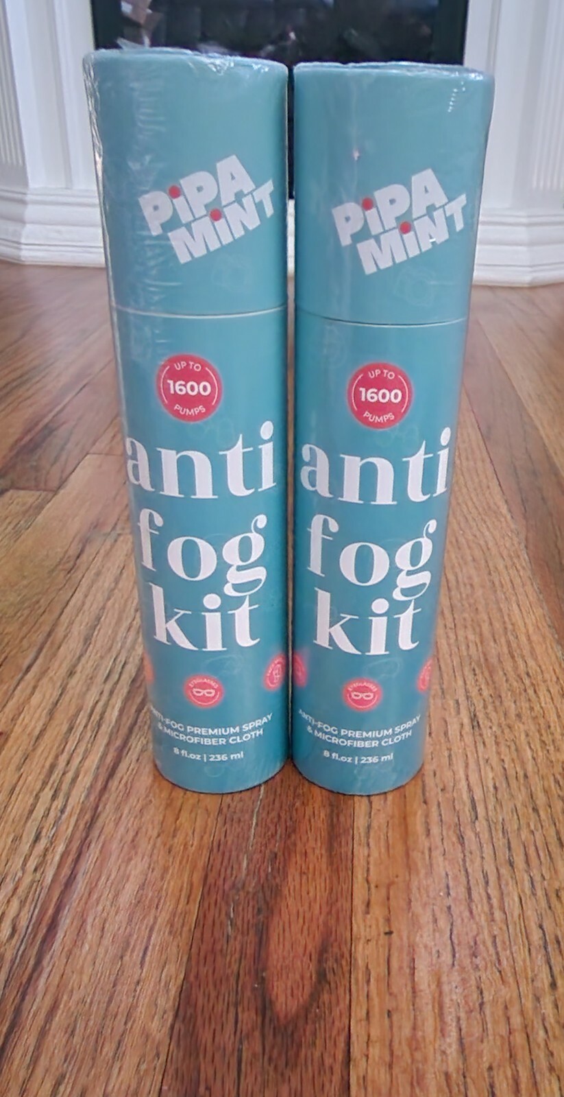 2 Pipa Mint Anti-Fog Kit Premium Spray & Microfiber Cloth. 8 fl.oz/236ml each