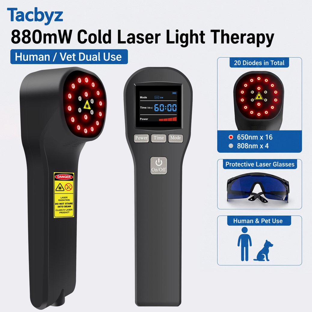 20 Diodes Pain Relief Soft Laser Therapy Device LLLT Red Light 650nm & 808nm NIR