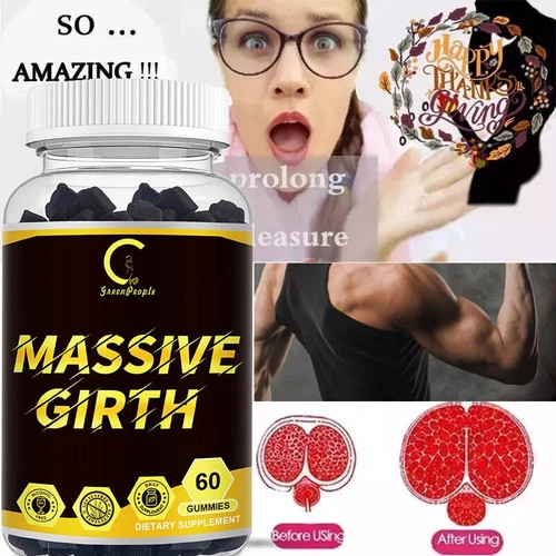 GPGP Massive Girth Gummies, Grow Naturally Enlarge Male Enhancing Supplement