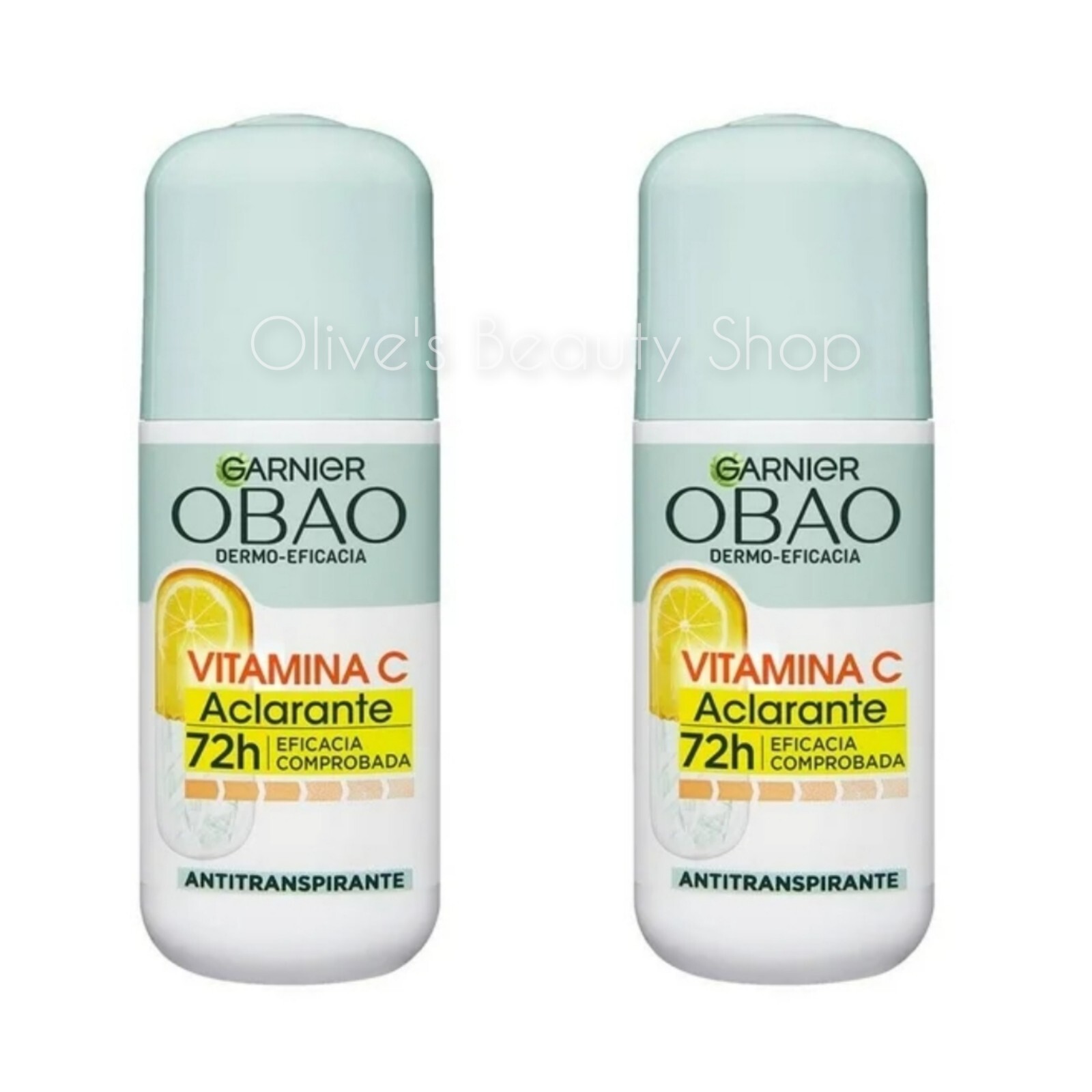 2 Garnier Obao Vitamina C Aclarante Desodorante 65g Ea.