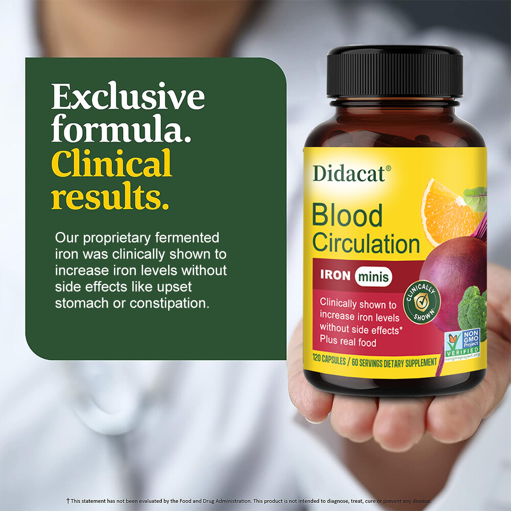 SUPPORT Blood Circulation HEALTH Supplement Capsules With Beetroot, Iron & B12