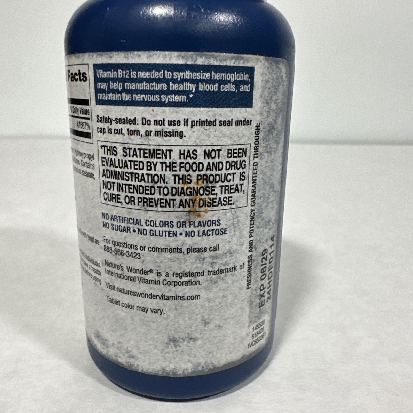 Vitamin B12 1000 mcg Timed Release Tablets for Energy/ Metabolism, exp 6/2029