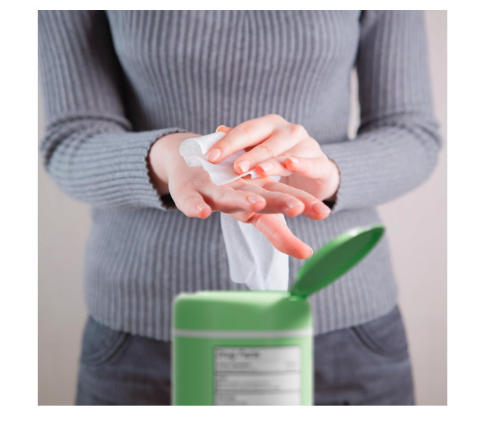 (2 cases) Lot of 24 Antibacterial Hand Wipes with Aloe and Vitamin E 1200 Count