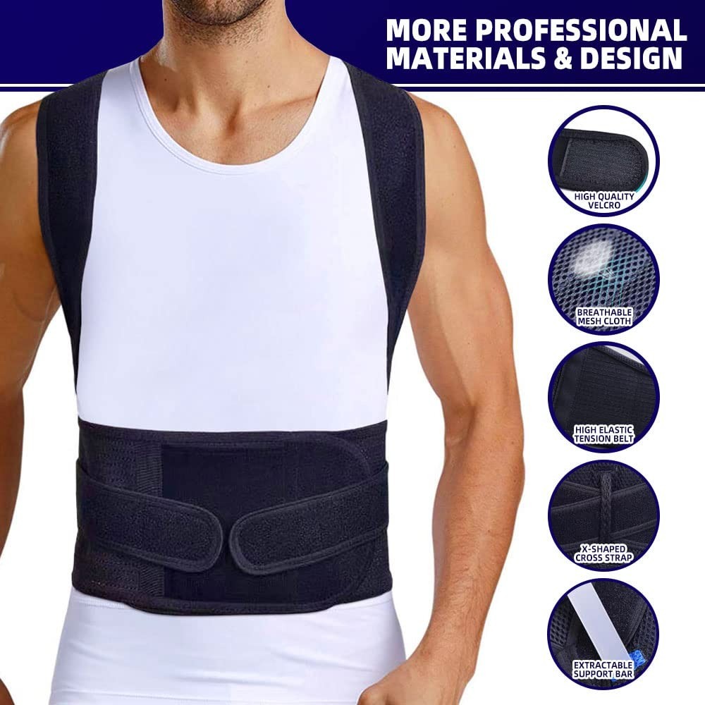 Posture Corrector Back Brace for Men & Women – Lumbar Support, Pain Relief, Full
