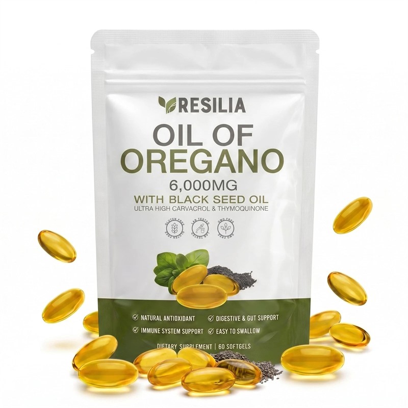 3X with Oil of Oregano 6000mg Resilia Black Seed Oil Softgels – 60 Capsules