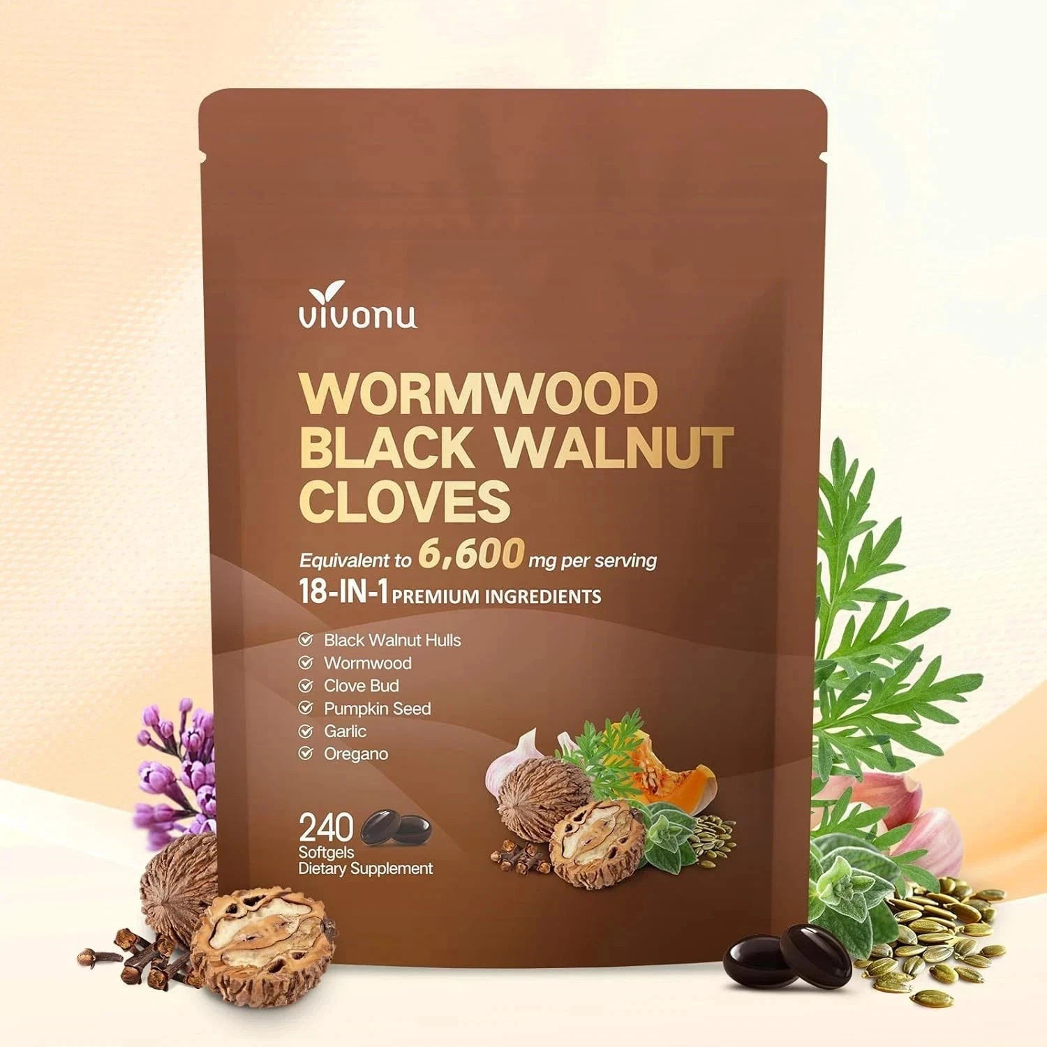 18-in-1 Black Walnut Wormwood Cleanse for Humans, 80 Day Supply