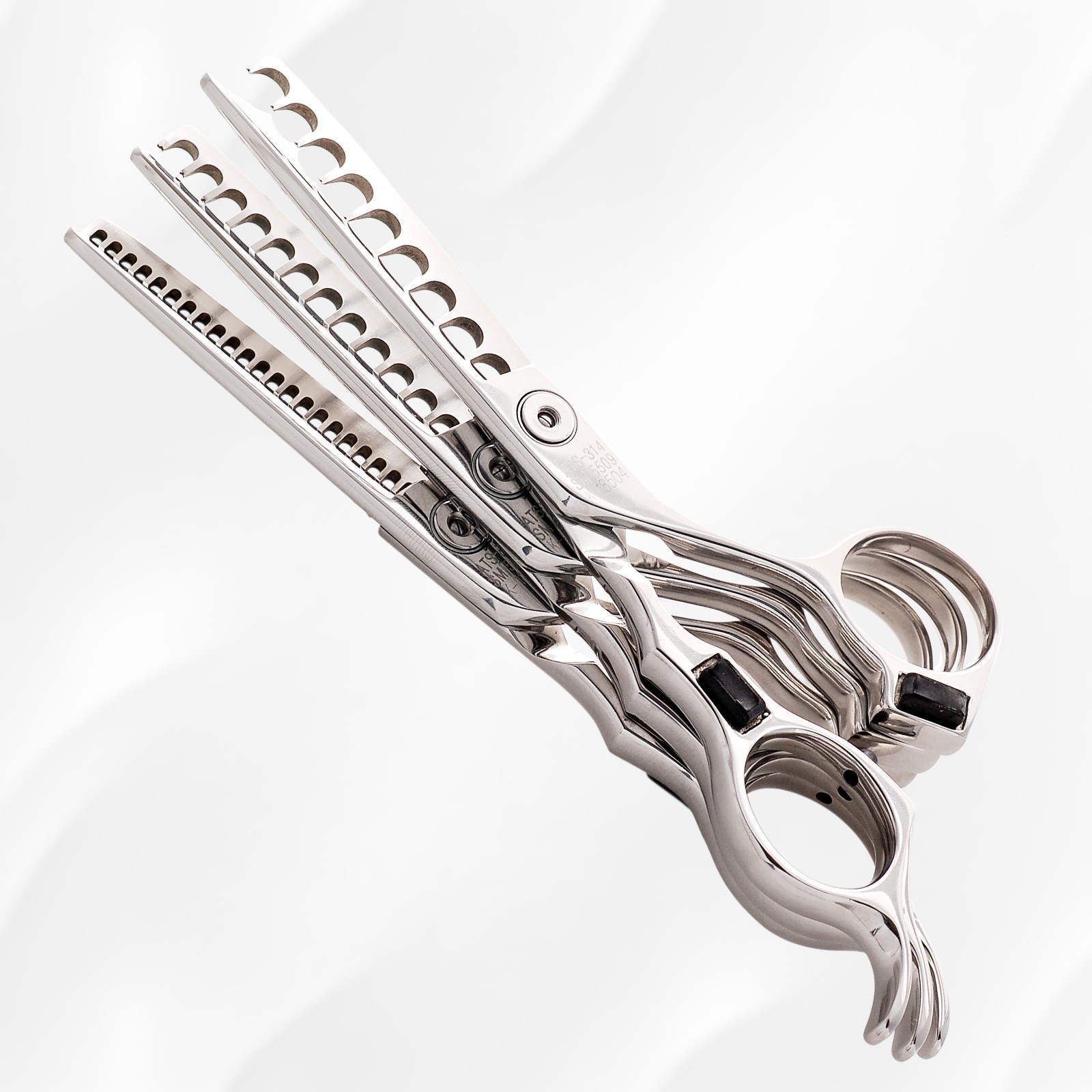 3-in-1 Hair Thinning Shears Set 5.5″ 9/12/22 Teeth ATS 314 Steel Made in Korea