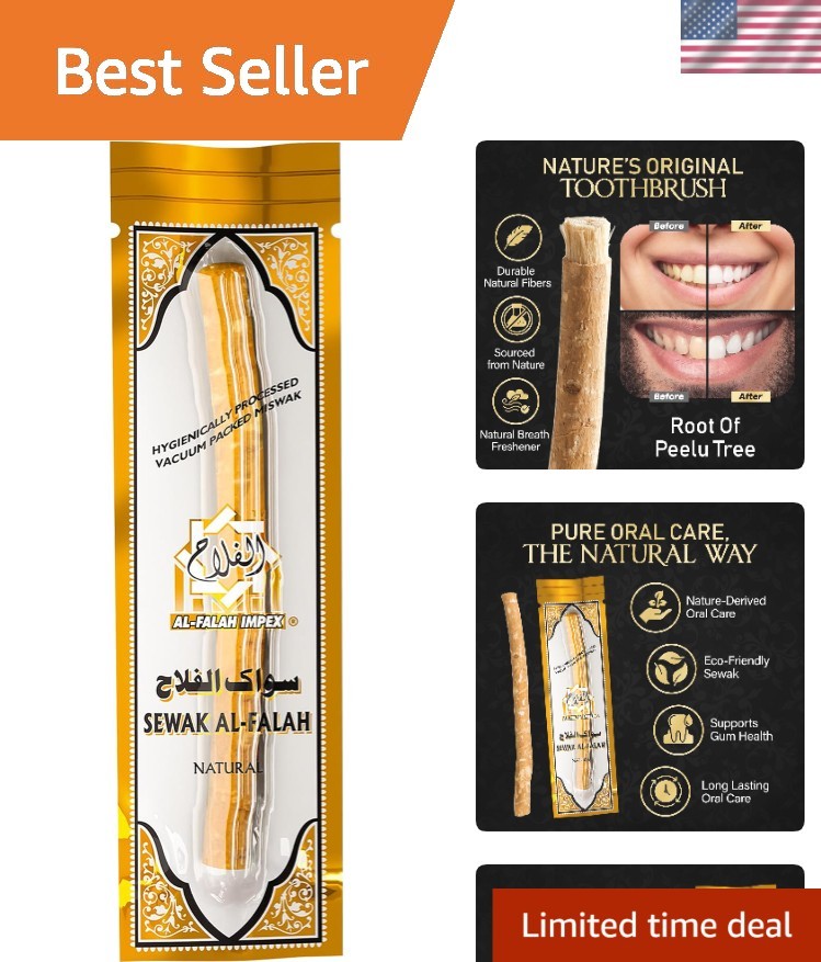 Traditional Miswak Toothbrush 1 Pack – Gentle Cleaning with Battery Convenience