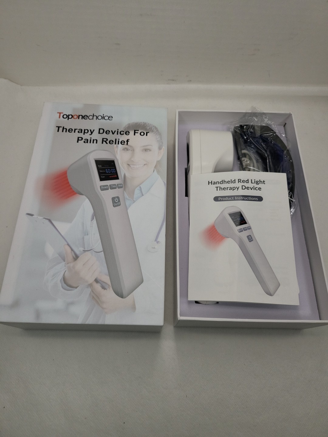 Toponechoice Red Light Therapy Device, 4x808nm+16x650nm Treatment *Open Box*